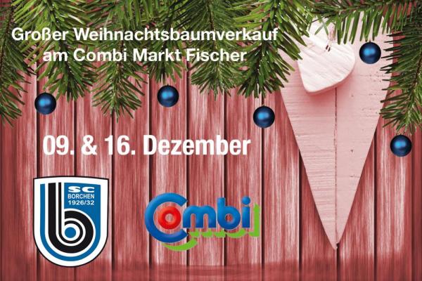 Blau-Weiße Weihnachtsbäume beim Combi